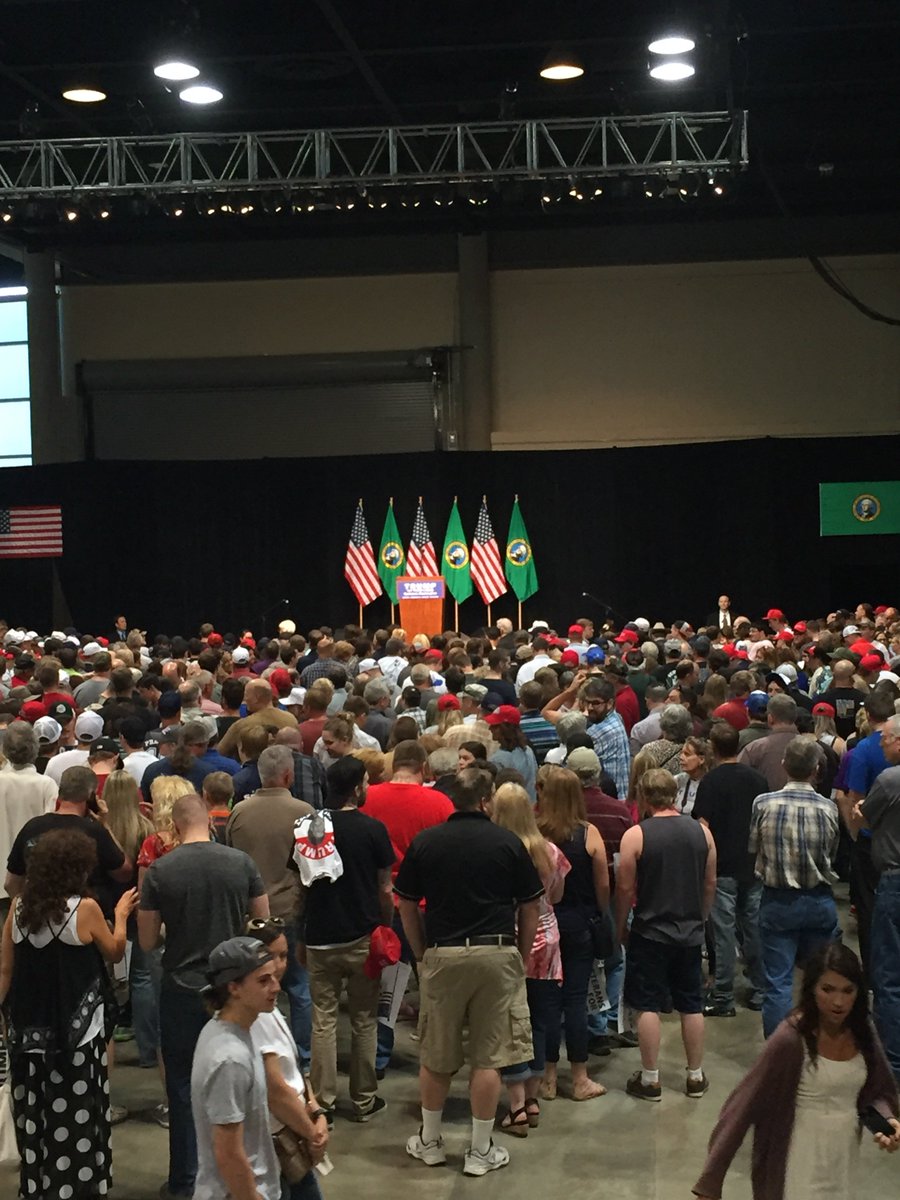 Spokane Center (@spokaneconcen) on Twitter photo The crowd is getting ready to hear <a href="/realDonaldTrump/">Donald J. Trump</a> speak at his Spokane rally <a href="/SpokaneConCen/">Spokane Center</a> The crowd is getting ready to hear <a href="/realDonaldTrump/">Donald J. Trump</a> speak at his Spokane rally <a href="/SpokaneConCen/">Spokane Center</a>