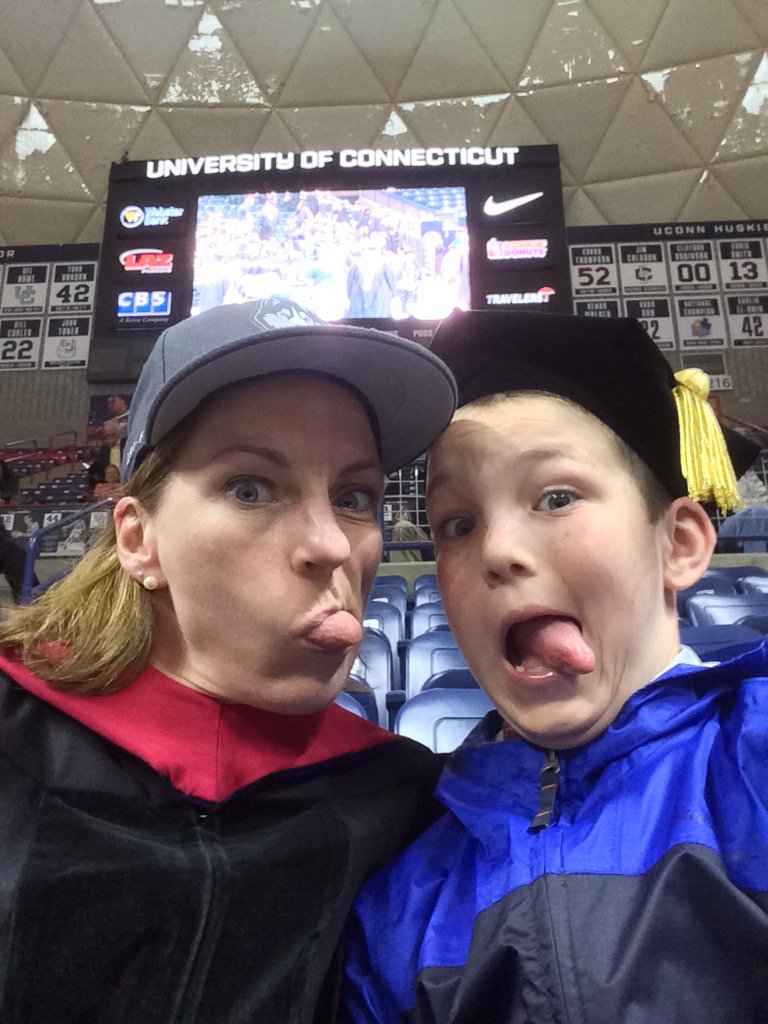 McGarryJE's tweet photo. Commencement hat switcheroo #neag2016 #uconn2016 @NeagSchool https://t.co/mrRYfyem50