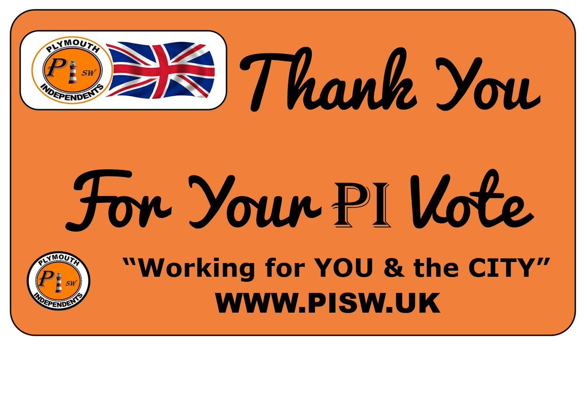 PlymIndep's tweet image. Thank you for your Plymouth Independents vote. 
"Working for YOU &amp;amp; the CITY".
pisw.uk