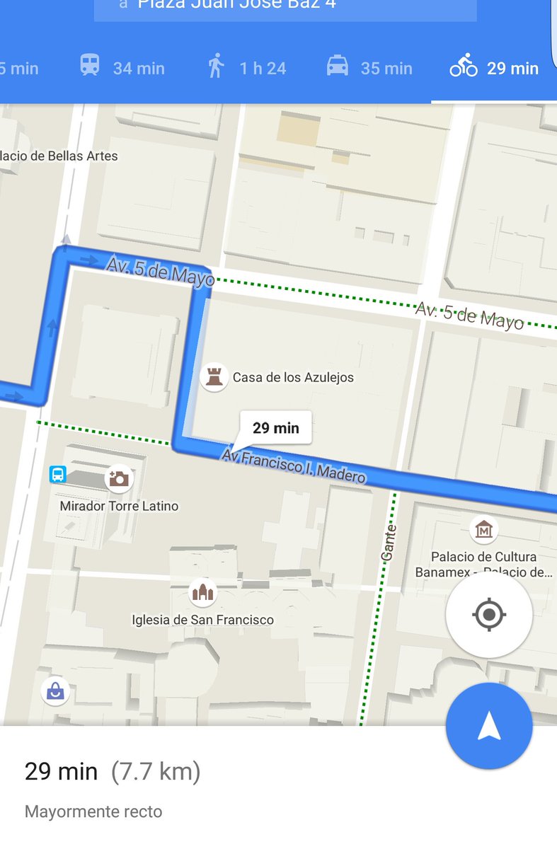 chamakleta's tweet photo. ¿es de verdad esta sugerencia de #GoogleMapsforBikes @googlemexico ?
De 5 de mayo me manda a Madero que es peatonal https://t.co/rcm7XvA4WH
