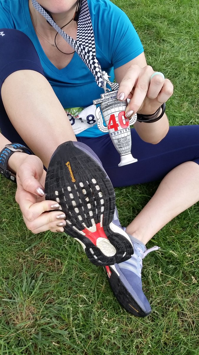 Jewelz3920's tweet photo. My sister had @continentaltire powering her to the #IndyMini2016 finish line! (And P.S. she set a personal record!) https://t.co/3QWjrh2VMk