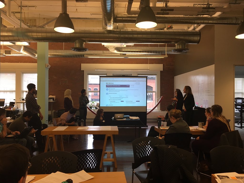 andreakippolito's tweet photo. #hacktheforms team 2 "how can we appreciate Vets and let them know they are not alone at the start" @VAInnovation https://t.co/voFGwVxI0b