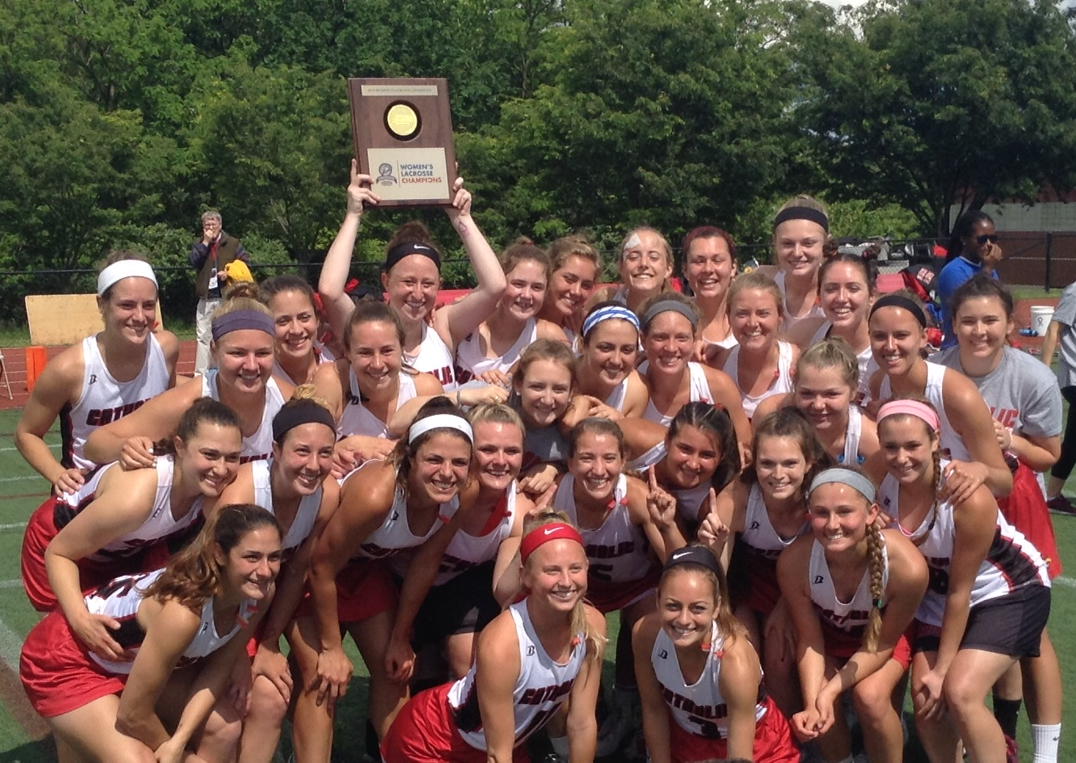CatholicU_Cards's tweet image. Your 2016 @LandmarkConf Women's Lacrosse Champions! #3Peat @CUAWLAX