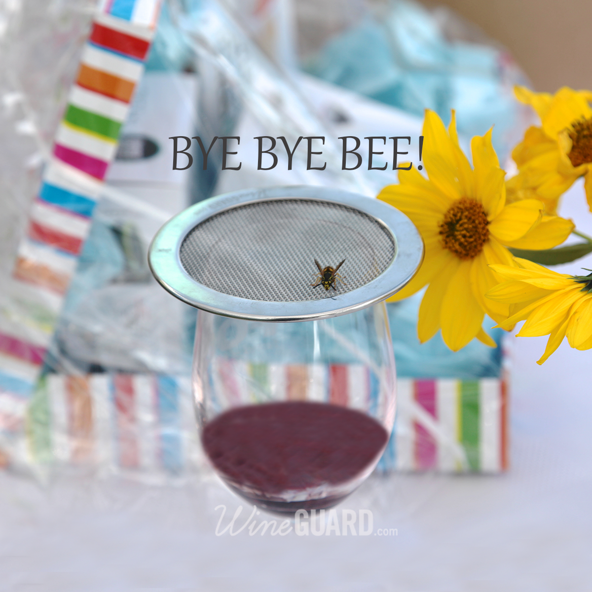 thewineguard's tweet image. No need to share your wine with unwelcome guests #byebyefly #WineGuard