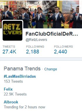 RetzLovers's tweet photo. Estamos felices porque RETZ es #4 y ustedes son #1 en Trending Topic, los queremos @Mix977Radio @Jessica_Salado xoxo https://t.co/zSZXi0gYEP