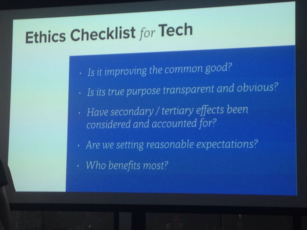 IanGeraldKing's tweet photo. #MSOSSDAY | @mor10 | ethics checklist for tech https://t.co/4t0xP5z1bl