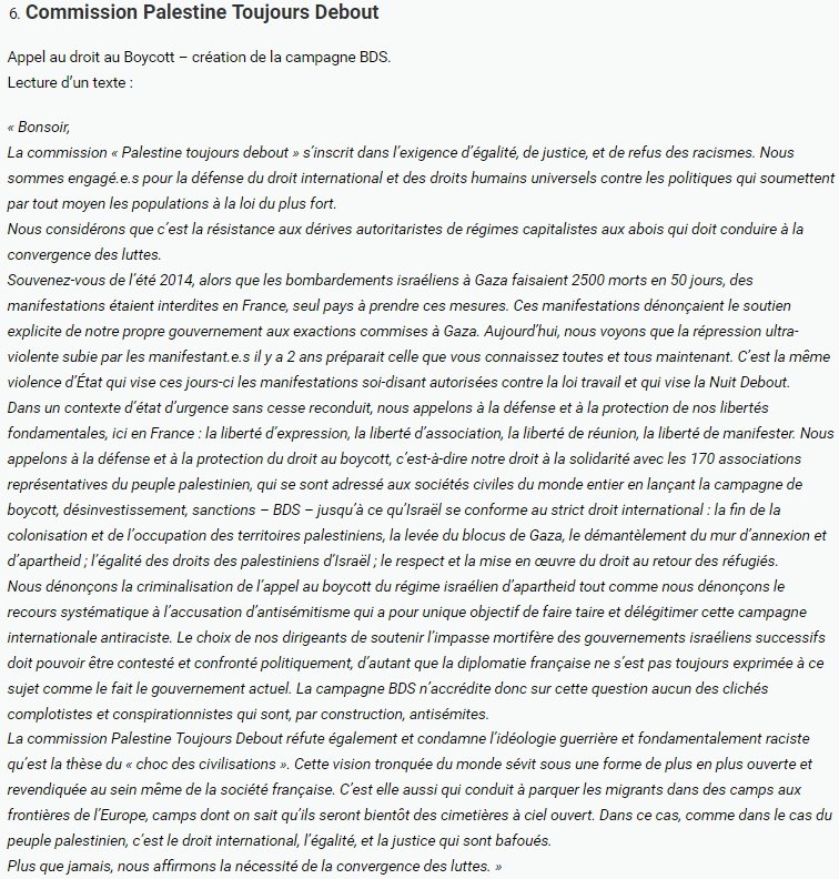 DeboutPalestine's tweet photo. #66Mars #NuitDebout -Intervention de la commission Palestine Toujours Debout
AG @nuitdebout https://t.co/0UEJjMSLC1 https://t.co/WCqRRNymkj