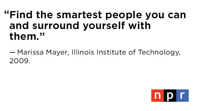 NPR's tweet photo. Some Chicago students got this nugget from then Google exec and now Yahoo's CEO during a #commencement speech. https://t.co/9nzgR22V2B