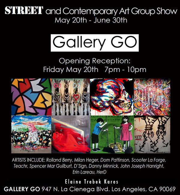 STREET &amp; Contemporary Art Group Show
Opening Reception
Friday May 20th, 2016 7PM - 10PM
947 N. LA CIENEGA BLV 90069