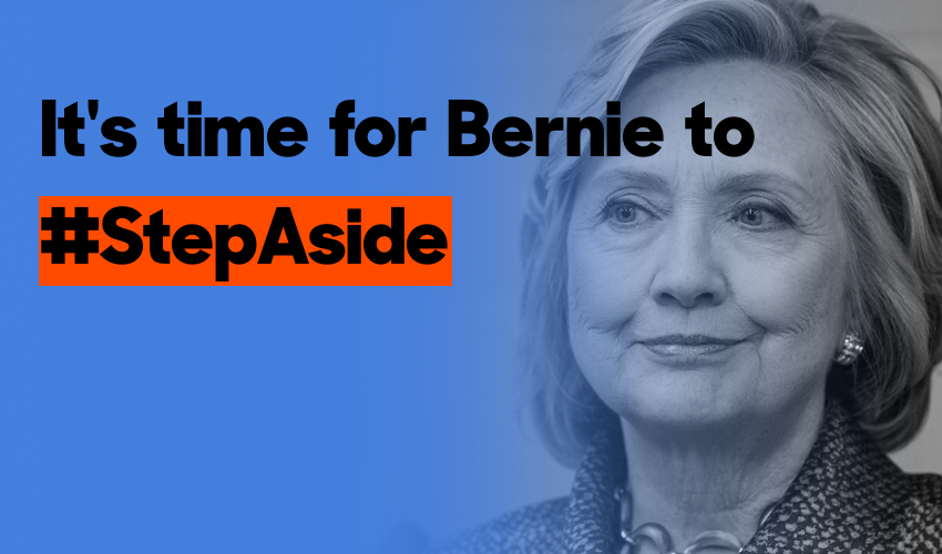 HillaryC4POTUS's tweet photo. It's time for @BernieSanders to #StepAside
#ImWithHer #Hillary #HillaryClinton #DropOutBernie https://t.co/n4cDBPcscz