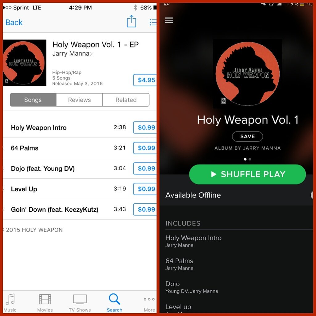 jarrymanna's tweet photo. Now available on itunes &amp; Spotify! #HOLYWEAPON https://t.co/gBqlGa0LsU