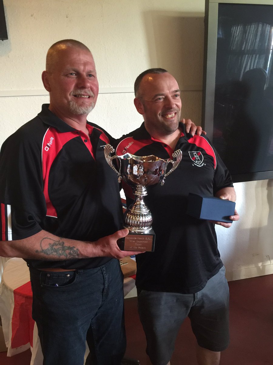 glenrugby's tweet photo. @ReturntoRugby player (right) wins Most Improved Player at Season awards @HeathRugbyClub @VinesBMW @LewisMoody7 #win https://t.co/x7SXLRhV73