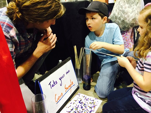 NeysaCall's tweet photo. @NSF funded @Laccore teaches core sampling at @LVSciFest Grand Expo #nsf #laccore #lvscifest https://t.co/1Ye4GpheQh