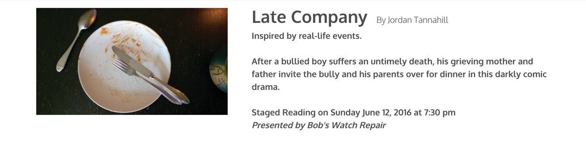 Our 2015/16 season finale delivers a reading of Late Company by Jordan Tannahill. Buy tickets now at Market Hall.