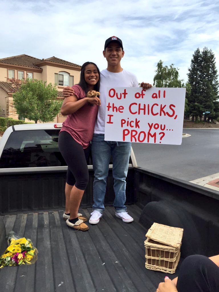 VCPROMPOSALS's tweet photo. @bambialva98 asking @CamilleMarie17 to senior prom🐥🐥 https://t.co/3C3c3esMAp