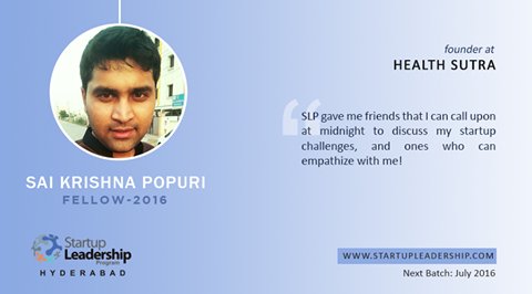 slphyd's tweet photo. #SLP gave me friends to discuss my #startup #challenges -Krish,Founder,Health Sutra. SignUp https://t.co/GVeUU9Y2cC https://t.co/fs1TBePq1A