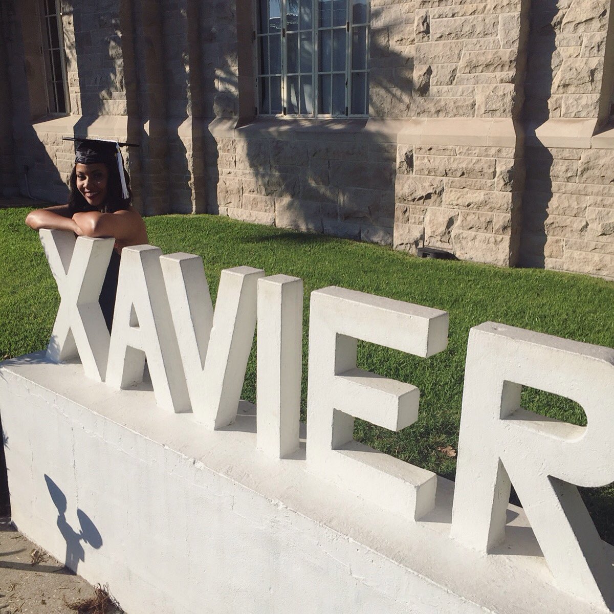 Melanized's tweet photo. 2 down, 1 to go💛🎓 #XavierMade https://t.co/J6TRpCat5p