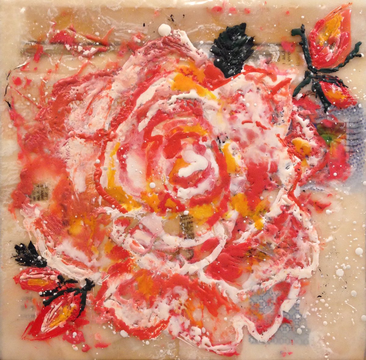 AprilHouse's tweet photo. This weekend at the Escape Artists Gallery you'll see one of my encaustic pieces "Irish Beauty" 8"x8" https://t.co/I3PE2zzWdC