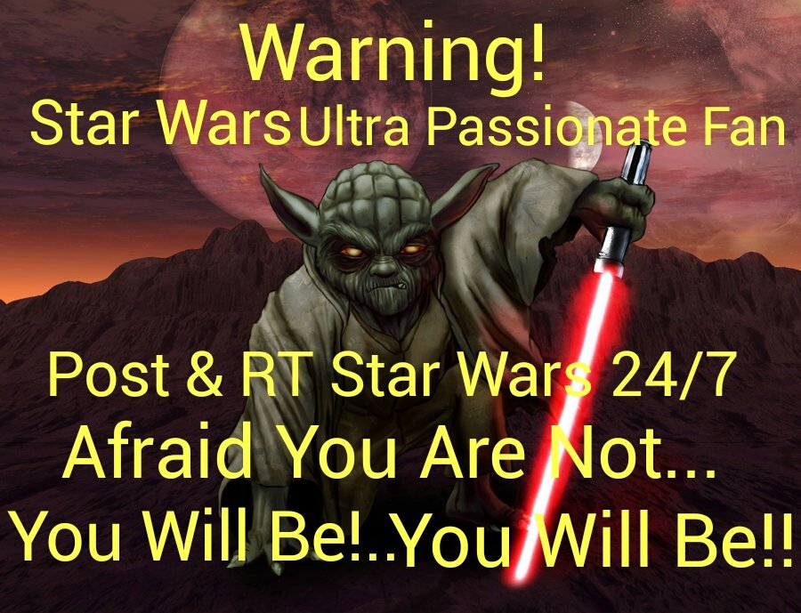 Sithfans1's tweet photo. Warning!!! #StarWarsAlert Please ReTweet If You Are #SWUPF #UPF #StarWars #Sithfans #Fan4life #FollowMe #SWFamily https://t.co/9uDnaiwd1t