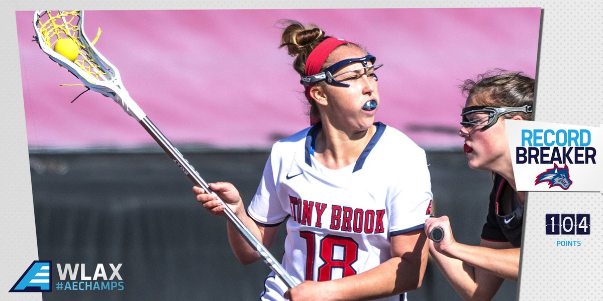 RECORD BREAKER! <a href="/StonyBrookWLAX/">Stony Brook Women's Lacrosse</a>'s @c_murffff set the #AEWLAX single-season points record on Friday