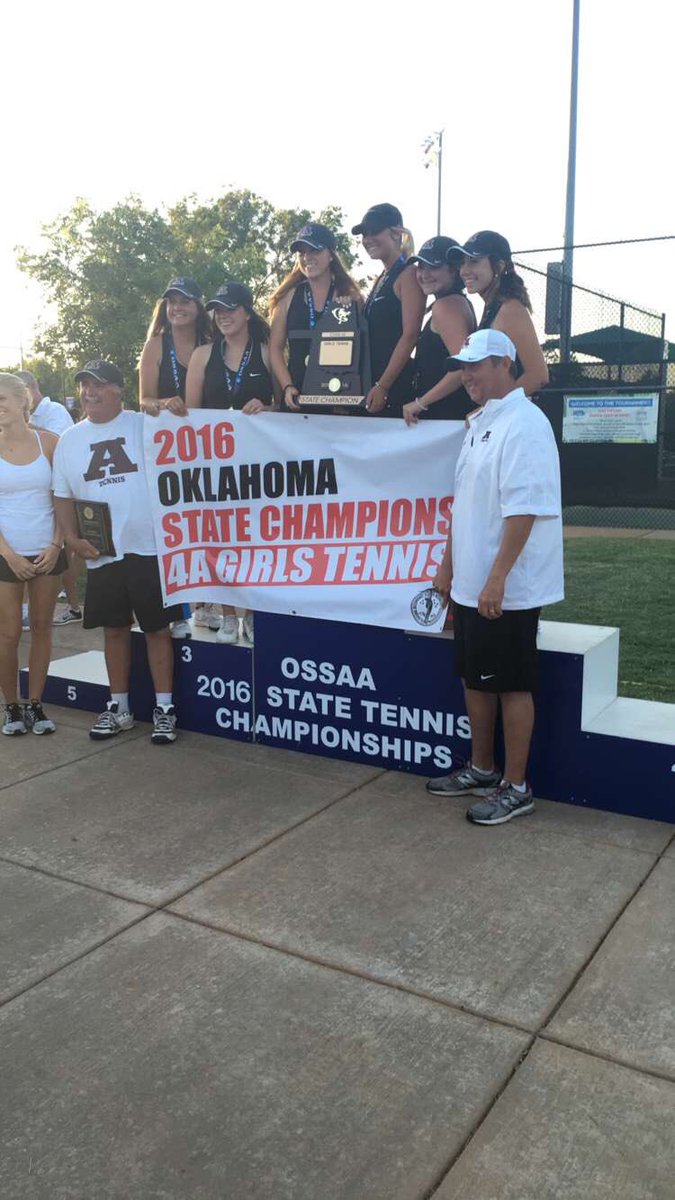 AdaHigh_StuCo's tweet photo. That's a wrap the AHS tennis girls took home their 3rd State a Championship in a row🏆 #4theA #3peat https://t.co/J0fRcxWn7h