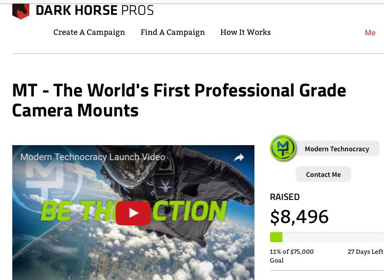 ModTechnocracy's tweet photo. Wow! Getting some momentum! Thank you! @DarkHorsePros #betheaction #crowdfunding https://t.co/1E7071UBa3 https://t.co/wY9eZR755f