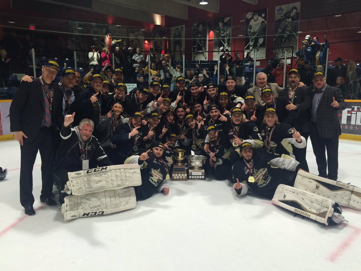 InBelleville's tweet photo. Next up, RBC! #DHCup2016 @OJHLGoldenHawks Dudley-Hewitt Cup Champions https://t.co/yxvLvcYBwy
