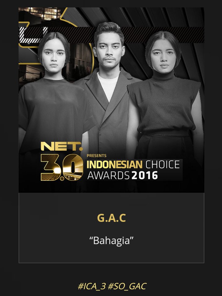 Troops, jangan lupa vote <a href="/GAC_music/">Gamaliél Audrey Cantika</a> sebagai Best Song Of The Year “Bahagia”
Fotmatnya: #ICA_3 #SO_GAC  <a href="/netmediatama/">Netmedia</a>