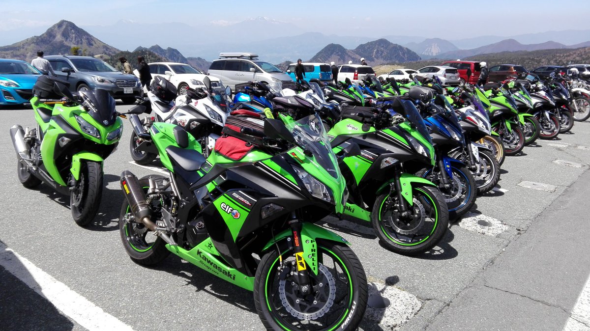 tadaima67's tweet image. Ninja 250 17台で志賀高原ツーリングしてます。