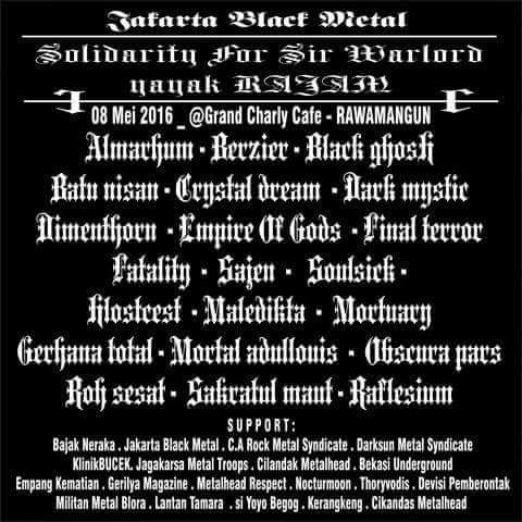 To day solidaritas for yayak RAJAM at GC rwa mangun be there byak band cadas disana