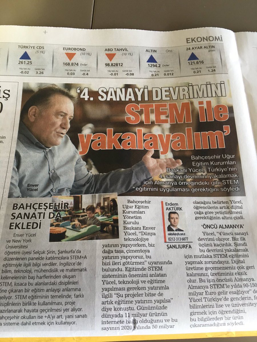 Sayın Enver Yücel Türkiye'nin geleceği STEM'i Habertürk'e anlattı. Bugün HT'de