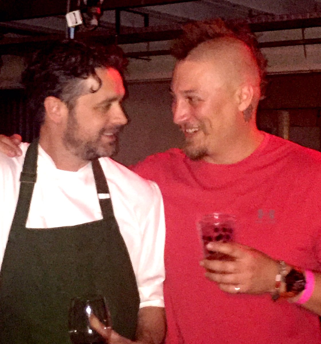 woodsidecheese's tweet photo. @Zonfrillo @chinchinmelb @TastingAus #OriginsDinner #chefs you could be forgiven for thinking "Here's trouble" https://t.co/N4Rz4GZSrz