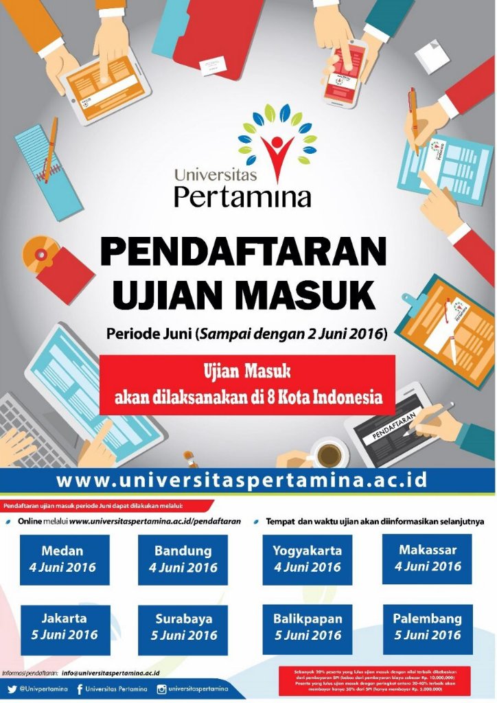dhannyryan's tweet photo. @diiklanin Ujian Masuk Universitas Pertamina Gel 2 hadir di 8 Kota besar! Ayo segera daftarkan dirimu! https://t.co/kr7EDLp8kq