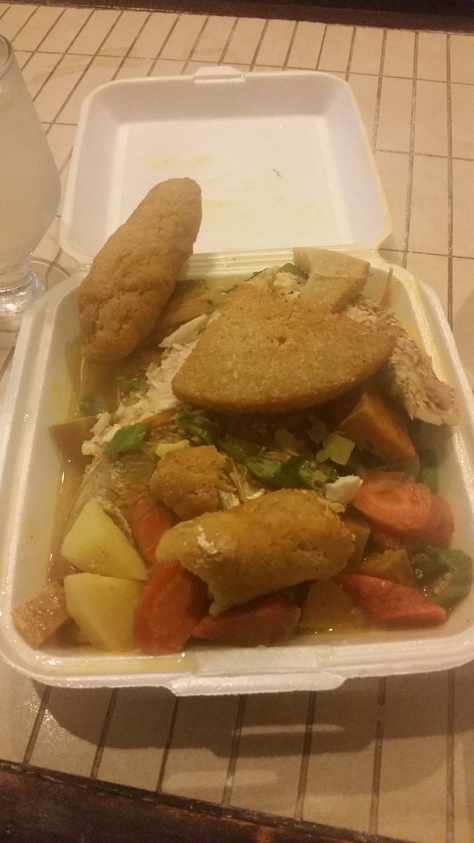 1Raqstar's tweet photo. Ochio rios, ja lobster dave red snapper,okra,onions,bami,festival...good food...yes!!! https://t.co/7HkWgeyyhR