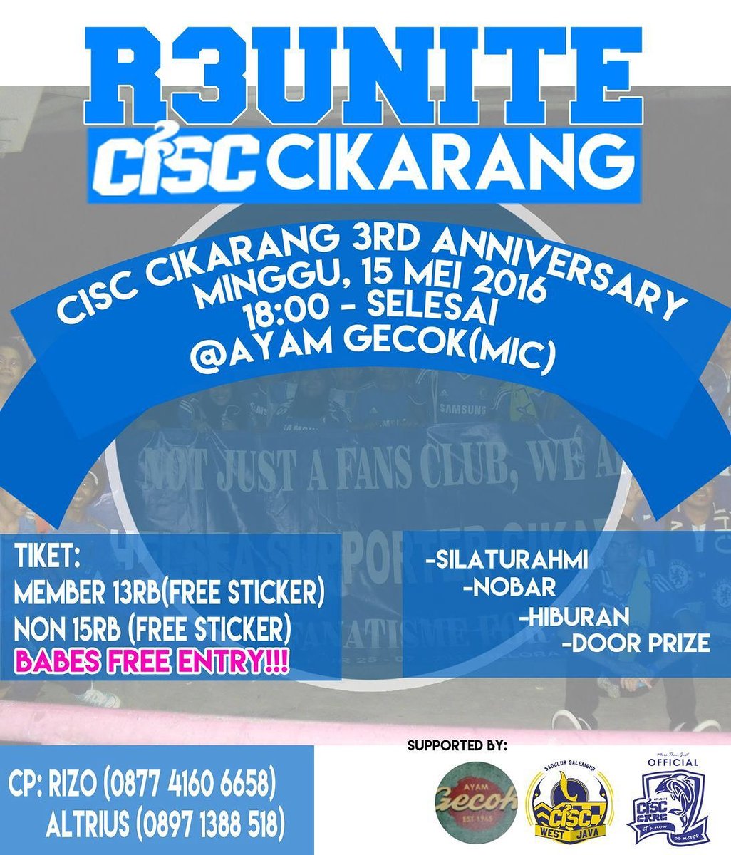 CISCcikarang's tweet photo. #cisccikarangchallenge
Berhadiah Free Membership,Jersey,Tshirt CISC CIKARANG &amp; Voucher BBM
#R3UNITE
@HadhamasFutsal https://t.co/xIY2mcMD31