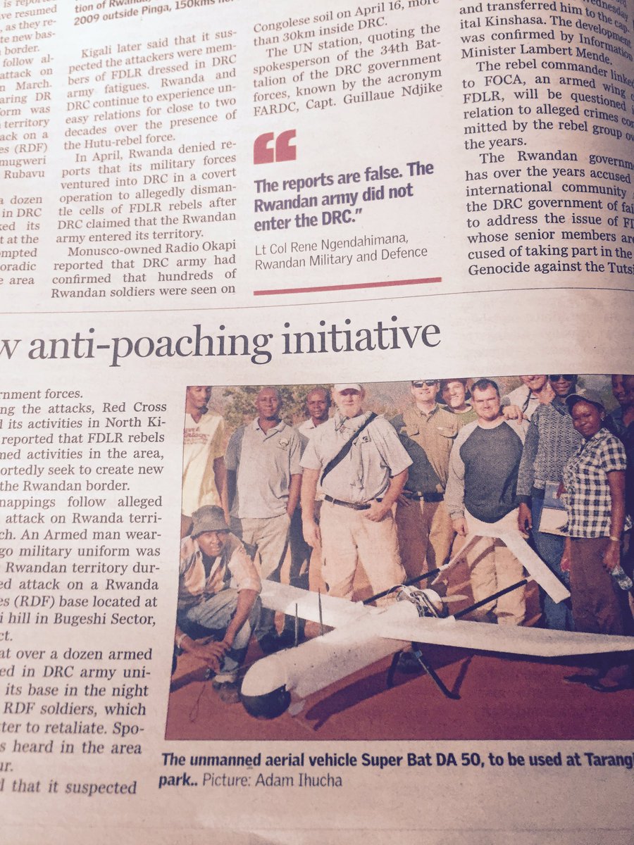UNEP_Africa's tweet photo. This morning in the EastAfrican: Tanzania to use drones in a new anti-poaching initiative. https://t.co/AaCXUIpXj7