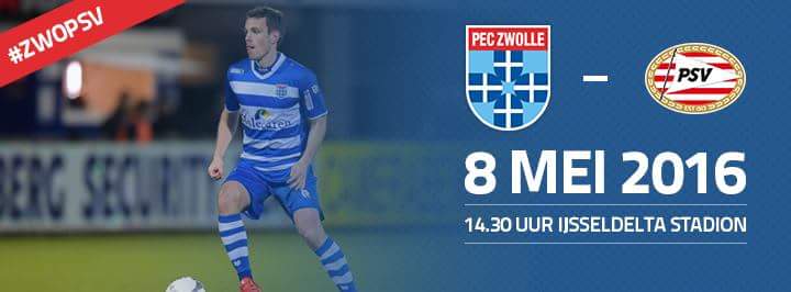 MATCHDAY! Een duel met grote belangen; PEC Zwolle - PSV. Retweet als je er ook in speelronde 34 bij bent. #zwopsv