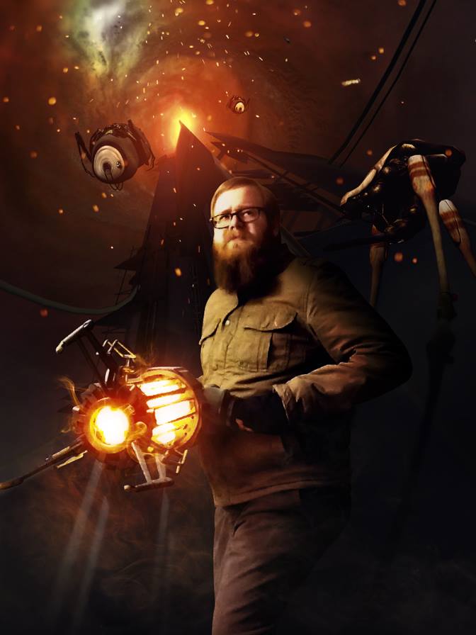 ericsapp's tweet photo. Decided to make a Portal sequel to my Half-Life 2 self portrait. :D https://t.co/qFjwM2SWs8