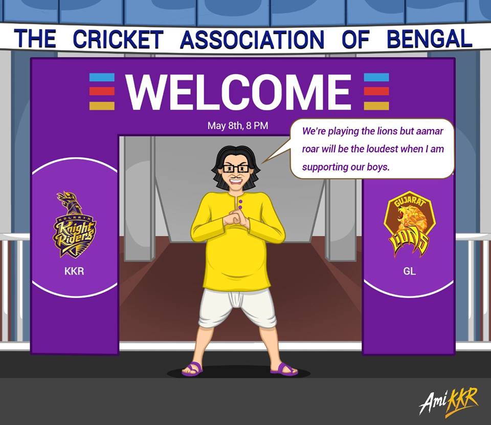 KKRiders's tweet photo. #TutulDa is confident of the victory tonight. #KKRvGL #AmiKKR https://t.co/nmoY3in6PH