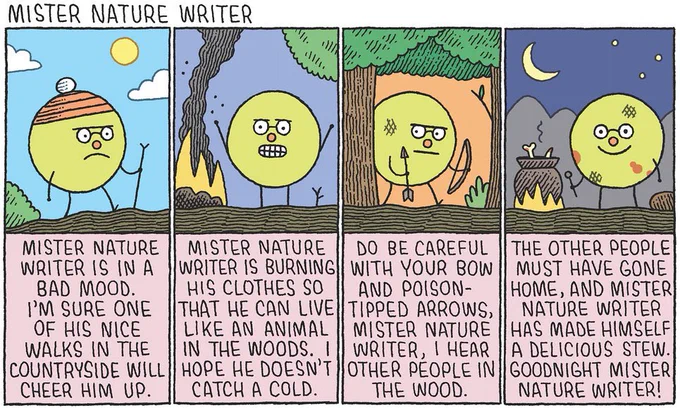 RT @GuardianBooks - Tom Gauld on nature writers – cartoon https://t.co/zcgB9poS8W 