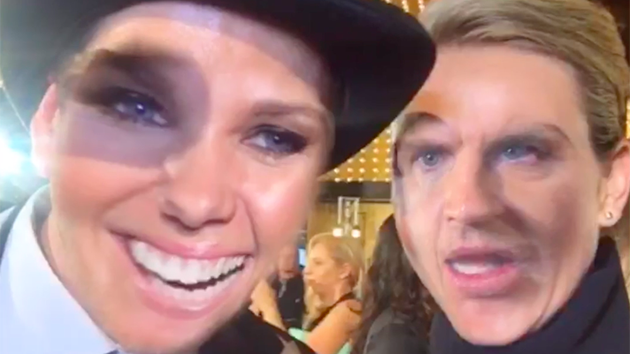 sunriseon7's tweet photo. FACE SWAP: Shared a job - now they're sharing faces! @edwina_b @MrSamMac WATCH: https://t.co/QDV598Db2r #Logies2016 https://t.co/bjSzAZvT7x