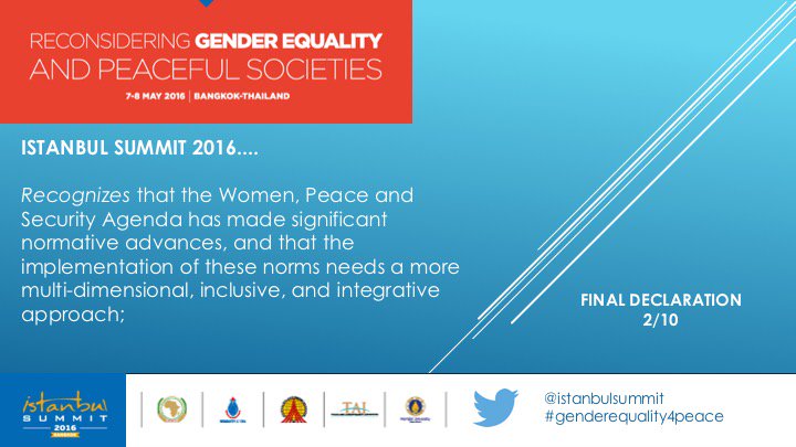 W_D_Summit's tweet photo. Final declaration of #IstanbulSummit2016

#genderequality4peace https://t.co/43E1GNRa2X