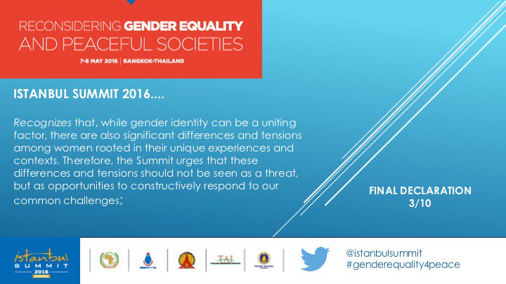 W_D_Summit's tweet photo. Final declaration of #IstanbulSummit2016

#genderequality4peace https://t.co/43E1GNRa2X