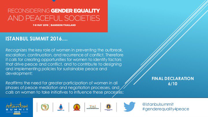 W_D_Summit's tweet photo. Final declaration of #IstanbulSummit2016

#genderequality4peace https://t.co/o7PLy51vsJ