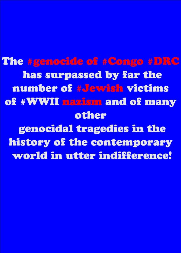 LutonadioAimant's tweet photo. Z #Holocaust of #DRC has surpassed by far z number of #Jewish victims of #WWII nazism! #YWN #WorldJewishCong #HRW https://t.co/tvDqqXc61s