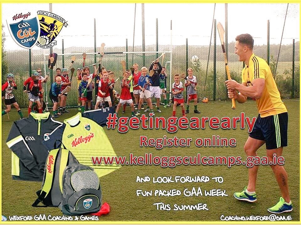 OfficialWexGAA's tweet photo. Great to see St. Patricks GAA hosting a #kelloggsgaaculcamp for the very first time. 4th - 8th July. Book early! https://t.co/AclOKlNihY