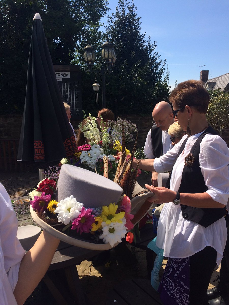 Decorating our hats on this beautiful morning