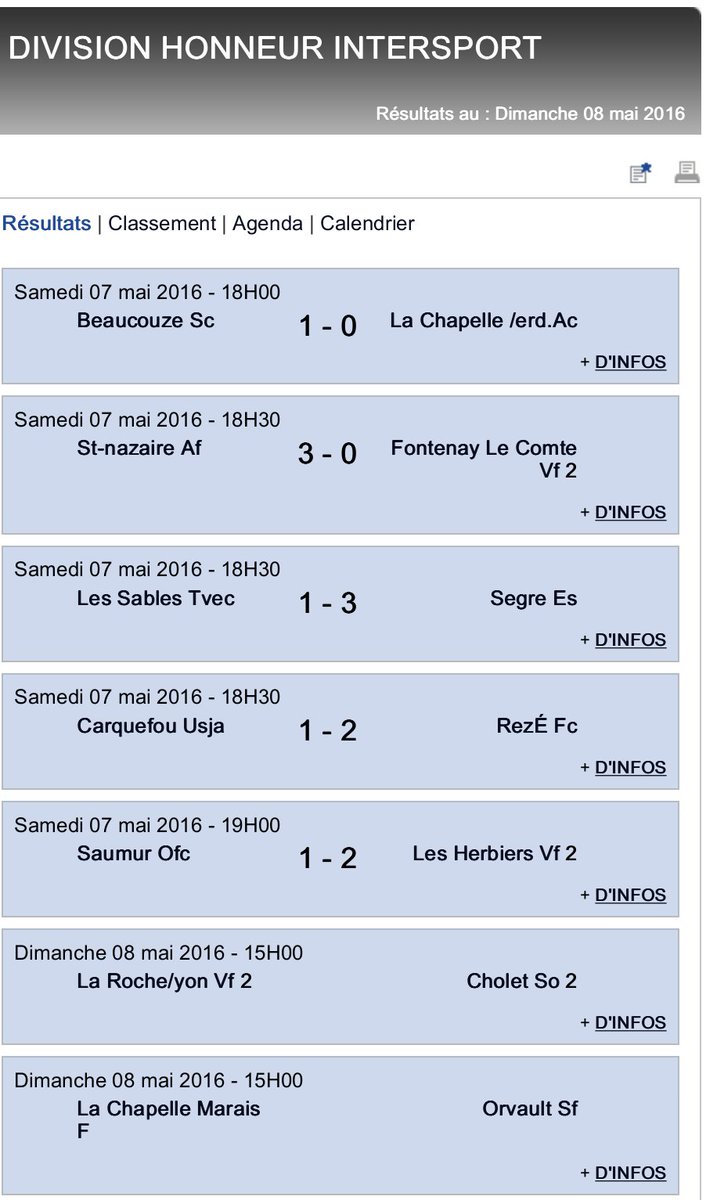 LigueFootLFPL's tweet photo. #DHIntersport : les premiers résultats de la 24e journée avec Segré et Les Herbiers 2 au coude à coude ! #suspense https://t.co/8uyK5RRBs8