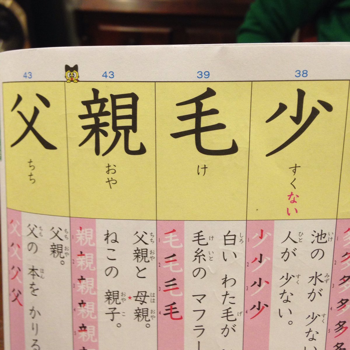 さんしょっこ 小学２年生の漢字ドリルが 父親毛少ない