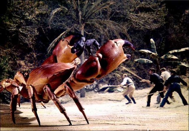 Kin Me En Twitter コマ撮りのカニ映画は ハリーハウゼンの ｓｆ巨大生物の島 に出てくるカニが素晴らしい 倒した後はみんなで茹でて喰ってたしw デビッド アレンの 恐竜時代 にもでかいカニが出てたね